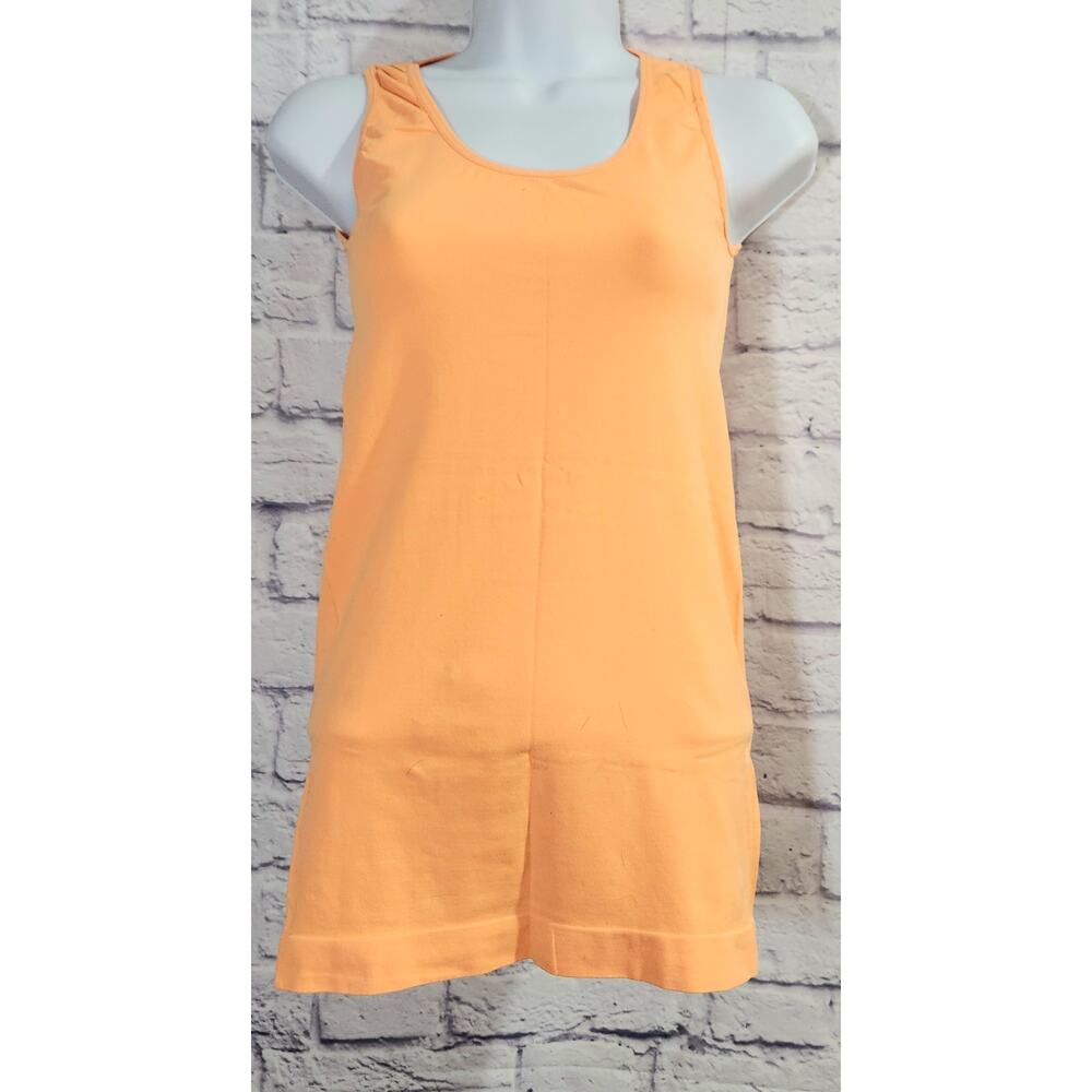 Love Charm Bright Orange Round Neck Tank Top One Size Lightweight Soft Stretchy